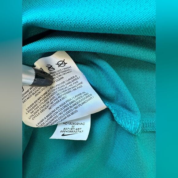 Nike (TWO) Golf Dri-FIT Polo Men Medium Dark Gray And Teal Blue Collared Adult - Picture 12 of 16